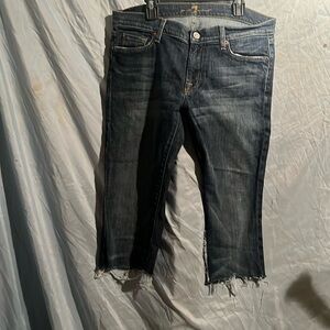 Seven for all Mankind cropped worn denim jeans